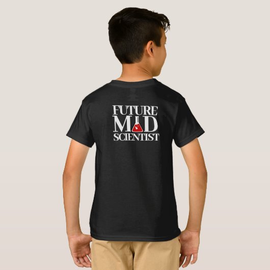 Funny Future Mad Scientist met Chemistry Beaker T-shirt (Achterkant volledig)