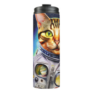 Funny Futuristic Astronaut Cat Thermosbeker