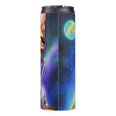 Funny Futuristic Astronaut Cat Thermosbeker (Achterkant)