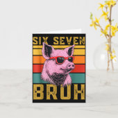 Funny G 67 6 7 Six Seven Meme Animal Retro Design  Kaart (Gele Bloem)