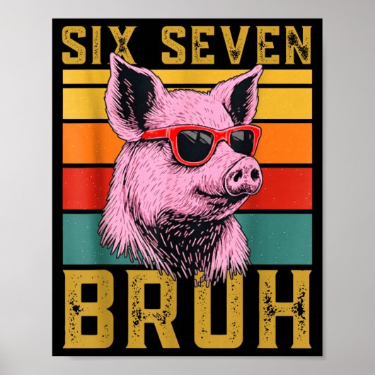 Funny G 67 6 7 Six Seven Meme Animal Retro Design  Poster (Voorkant)