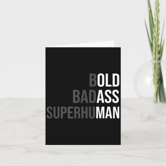 Funny Gag Gift For Dad - Old Man Bold Bad Superhum Kaart (Voorkant)