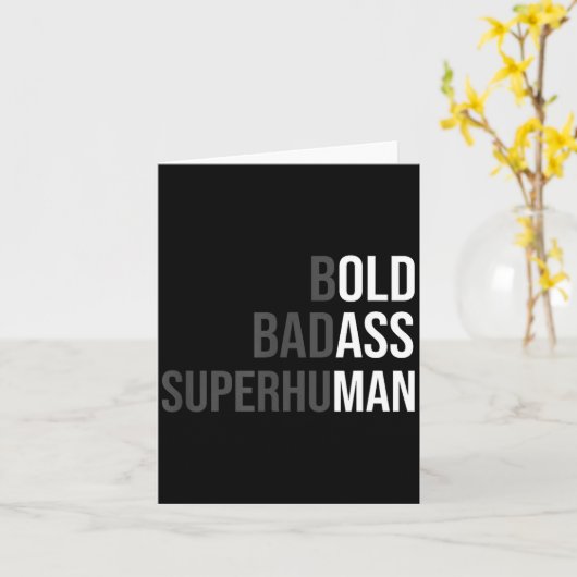 Funny Gag Gift For Dad - Old Man Bold Bad Superhum Kaart (Gele Bloem)