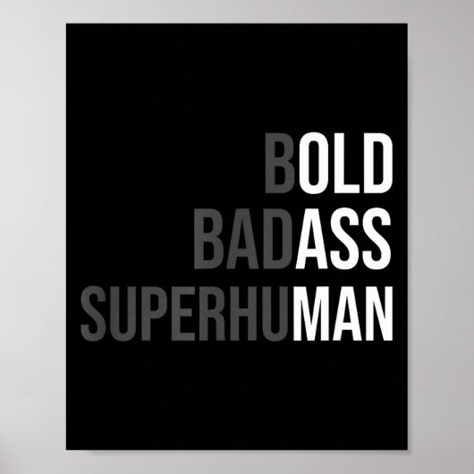 Funny Gag Gift For Dad - Old Man Bold Bad Superhum Poster (Voorkant)