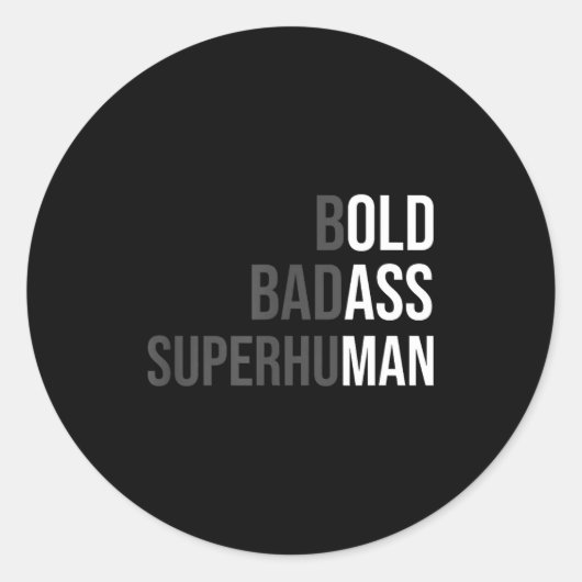 Funny Gag Gift For Dad - Old Man Bold Bad Superhum Ronde Sticker (Voorkant)