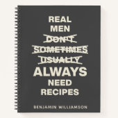 Funny Gag Gift Mannen Name Black Blank Recipe Notitieboek (Voorkant)