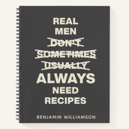 Funny Gag Gift Mannen Name Black Blank Recipe Notitieboek
