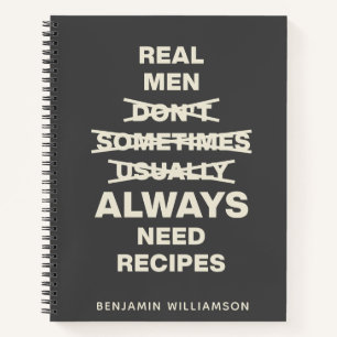 Funny Gag Gift Mannen Name Black Blank Recipe Notitieboek