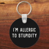 Funny Gag ik ben allergisch voor staarten zwart-wi Sleutelhanger (Voorkant)