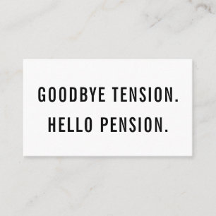 Funny Gag Retirement Goodbye Hallo Pension Visitekaartje