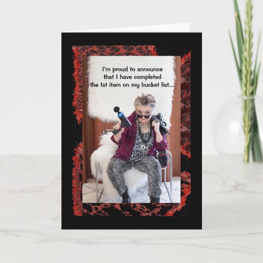 Funny Gal en 1e artikel op bucket list Kaart (Voorkant)