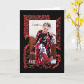 Funny Gal glimlachen zonder te weten wat er gebeur Kaart (Gele Bloem)