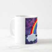 Funny Galaxy Rainbow Princess Skateboard Cat Mok (Voorkant links)