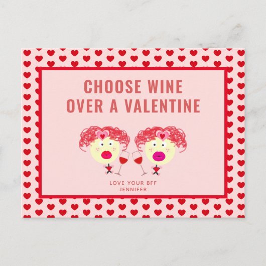 Funny Galentine's Day Best Friend BFF gepersonalis Feestdagenkaart (Voorkant)