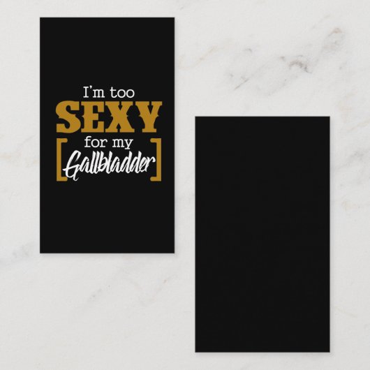 Funny Gallblaas Surgery Recovery Visitekaartje (Voorkant / Achterkant)