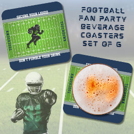 Funny Game Day Football Field Drink Coaster Kartonnen Onderzetters