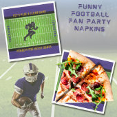 Funny Game Day Purple Football Field Party Napkins Servet