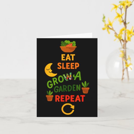 Funny Game Eat Sleep Grow A Garden Repeat Gamer De Kaart (Gele Bloem)