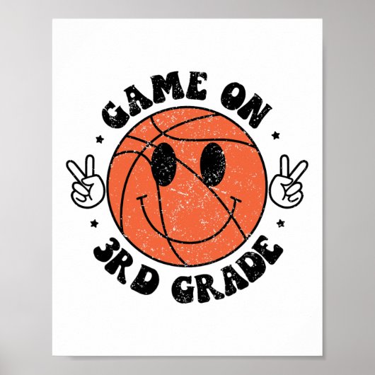 Funny Game On 3rd Grade Sketll First Day Of School Poster (Voorkant)