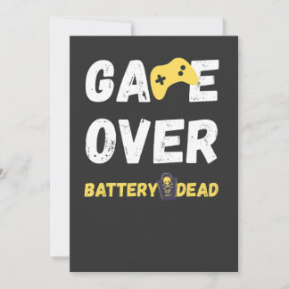 Funny Game Over Battery Dead Art Kaart