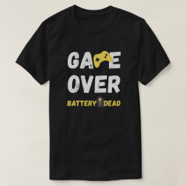 Funny Game Over Battery Dead Art T-shirt