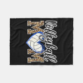 Funny Game Women Volleyball Leopard Ball Mom Mothe Fleece Deken (Voorkant (Horizontaal))
