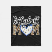Funny Game Women Volleyball Leopard Ball Mom Mothe Fleece Deken (Voorkant)