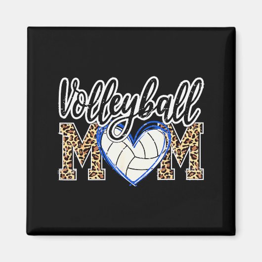 Funny Game Women Volleyball Leopard Ball Mom Mothe Magneet (Voorkant)