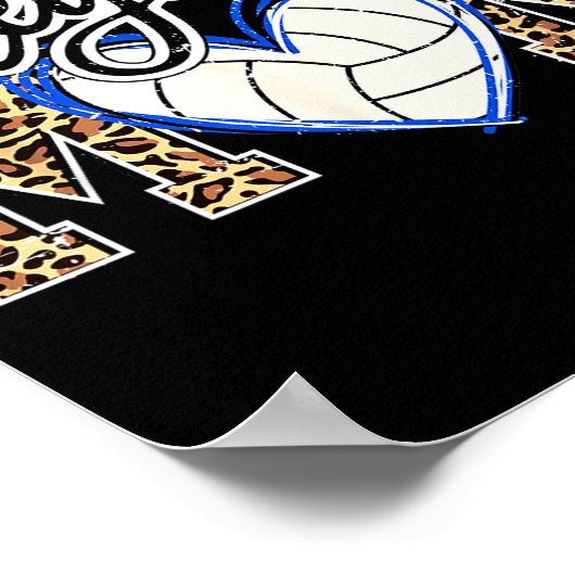Funny Game Women Volleyball Leopard Ball Mom Mothe Poster (Hoek)