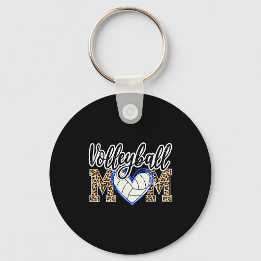Funny Game Women Volleyball Leopard Ball Mom Mothe Sleutelhanger (Voorkant)