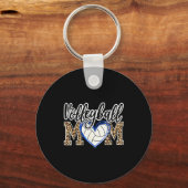 Funny Game Women Volleyball Leopard Ball Mom Mothe Sleutelhanger (Voorkant)