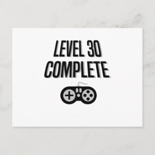 Funny Gamer 30th Birthday Level 30 Complete Briefkaart