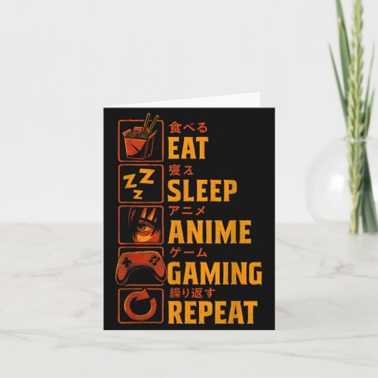 Funny Gamer Anime Graphic Tee Men Boys Teens Video Kaart (Voorkant)