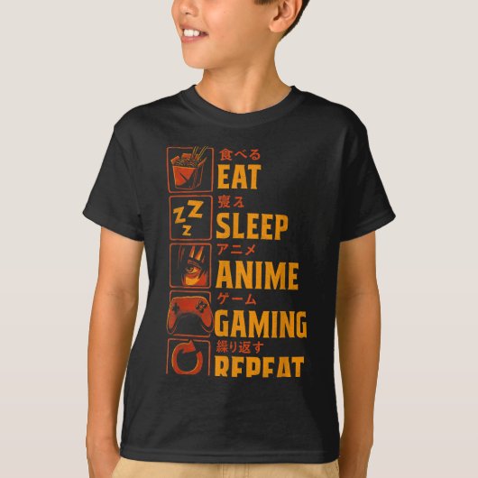 Funny Gamer Anime Graphic Tee Men Boys Teens Video T-shirt (Voorkant)