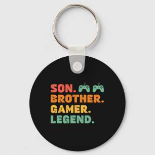 Funny Gamer Brother Son Gaming Player Legend Manne Sleutelhanger