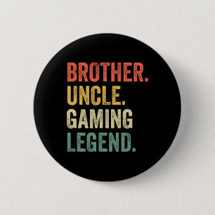Funny Gamer Brother Uncle Gaming Legend  VI Ronde Button 5,7 Cm