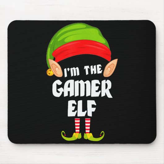 Funny Gamer Elf Matching Family Group Pj Christmas Muismat (Voorkant)