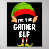 Funny Gamer Elf Matching Family Group Pj Christmas Poster (Voorkant)