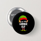 Funny Gamer Elf Matching Family Group Pj Christmas Ronde Button 5,7 Cm (Voorkant /achterkant)