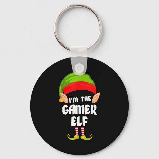 Funny Gamer Elf Matching Family Group Pj Christmas Sleutelhanger (Voorkant)