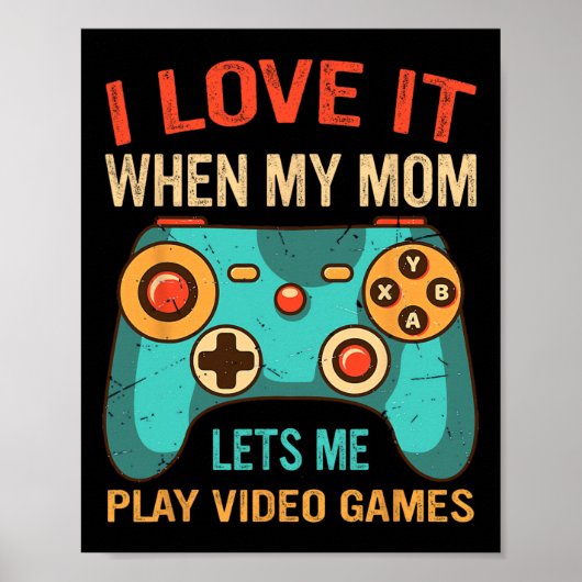Funny Gamer Gift For Boys Console Video Game Prese Poster (Voorkant)