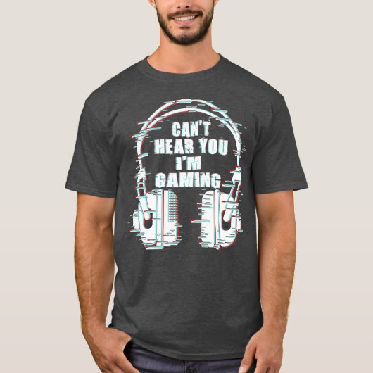 Funny Gamer Gift Headset Cant hoort je Im Gaming T-shirt (Voorkant)