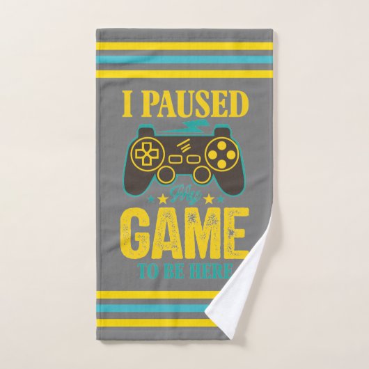 Funny Gamer Gift - I Paused My Game to be Here Handdoek (Handdoek)