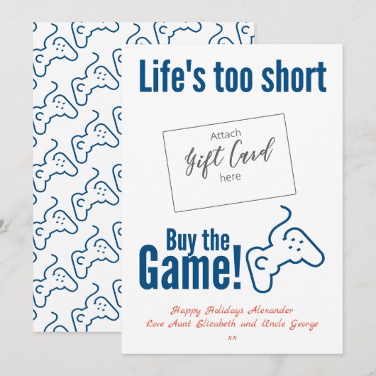 Funny Gamer Gift Kaart Holder (Voorkant / Achterkant)