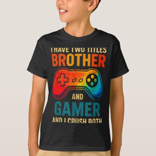 Funny Gamer Graphic Tee For Boys Teens Kids Video T-shirt (Voorkant)