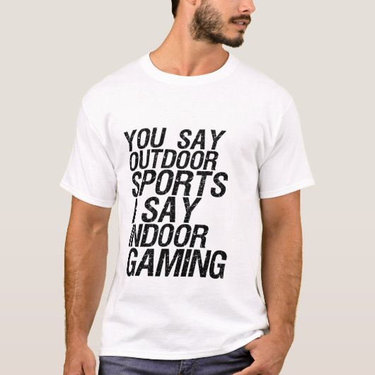 Funny Gamer Humor T-shirt dat ik zeg binnenshuis g (Voorkant)