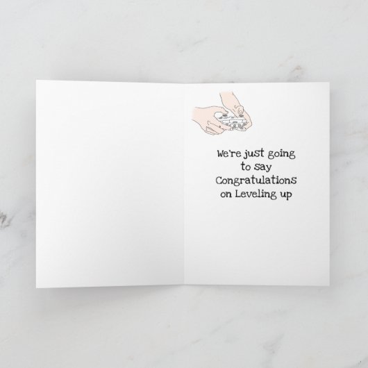 Funny Gamer Level Up Birthday Geek Humor Kaart (Binnen)
