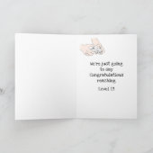 Funny Gamer Level Up Custom Age Birthday Kaart (Binnen)