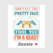 Funny gamer-meisje sticker (Vel)