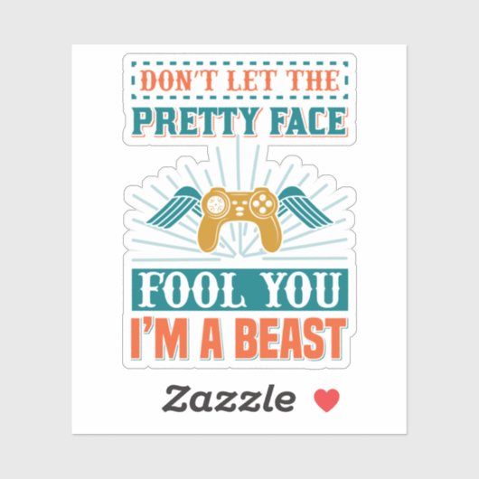 Funny gamer-meisje sticker (Vel)